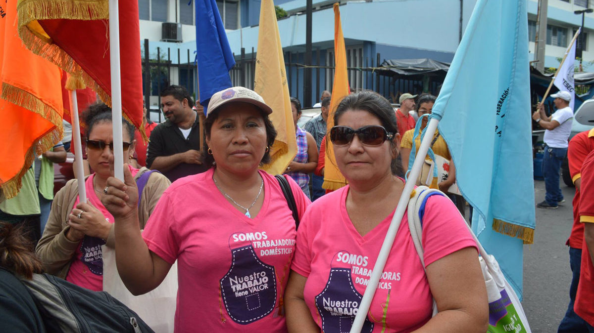 FEASIES bei einer Demonstration für die Rechte von Hausangestellten