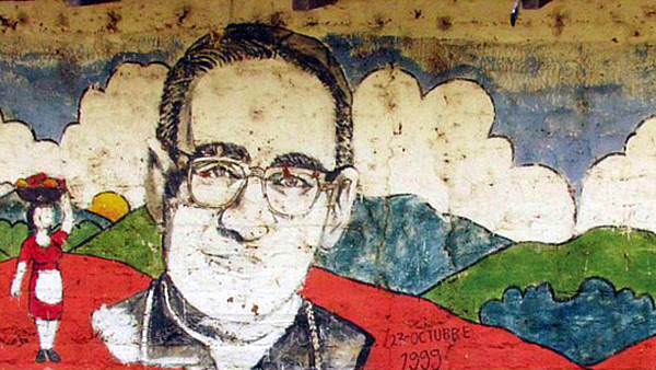 Wandgemälde des ermordeten Bischofs Oscar A. Romero