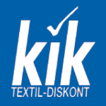 Logo von Kik Weiß auf Blau