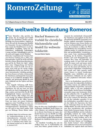 CIR-Cover Romero-Zeitung- 2015