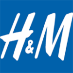 Logo von H&M in weiß auf blau