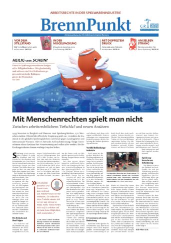 Cover der Brennpunkt Zeitung mit "scheinheiliger" Quietscheente