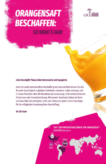 Factsheet: Orangensaft beschaffen: So wird’s fair