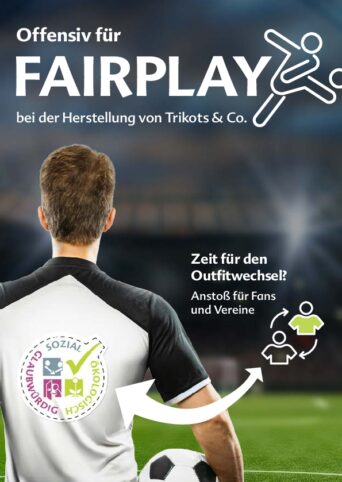 Minibroschüre: Offensiv für Fairplay bei der Herstellung von Trikots & Co. – ein Anstoß für Fans und Vereine