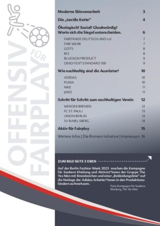 Minibroschüre: Offensiv für Fairplay bei der Herstellung von Trikots & Co. – ein Anstoß für Fans und Vereine – Bild 2