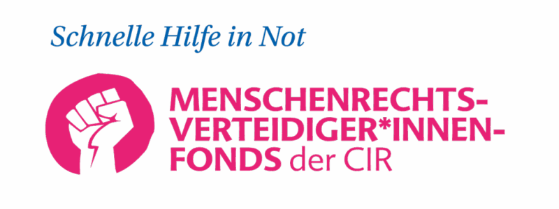 Logo Menschenrechtsverteidiger*innen-Fonds der CIR. Quelle: Edith Jaspers