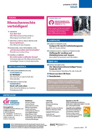 presente 2023-2: Menschenrechtsverteidiger*innen in Mittelamerika – Bild 2