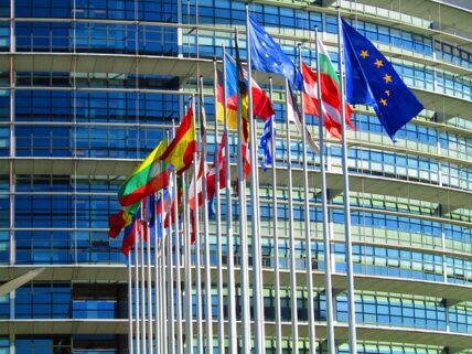 Flaggen vor dem EU-Parlament in Straßburg. Quelle: Pixabay