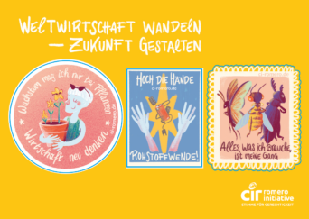 Sticker-Karte: Weltwirtschaft wandeln – Zukunft gestalten