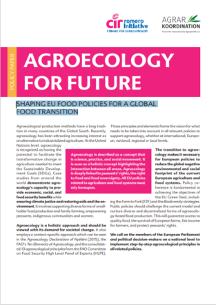 Policy Paper: Agroecology for future - Shaping EU food policies for a global food transition