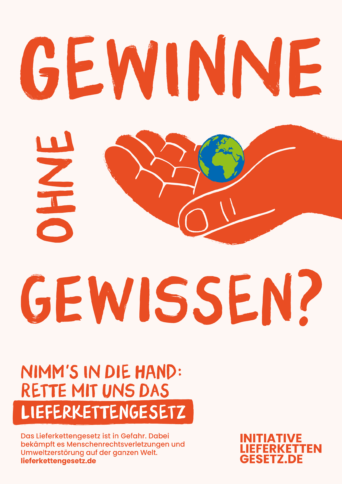 Poster: Rettet das Lieferkettengesetz - Motiv "Gewissen"