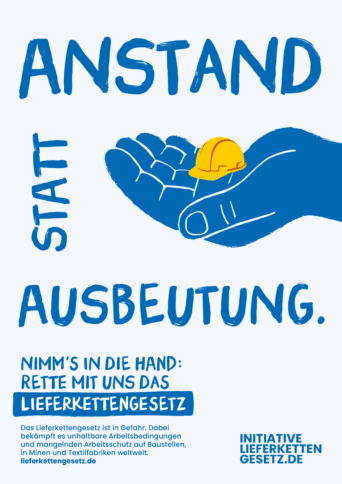Poster: Rettet das Lieferkettengesetz - Motiv "Ausbeutung"