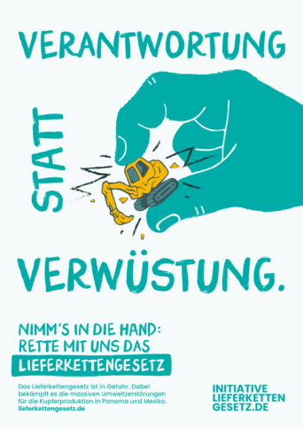 Poster: Rettet das Lieferkettengesetz - Motiv "Verwüstung"