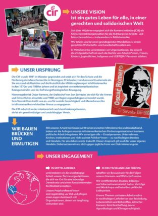 Selbstdarstellungsflyer der Romero Initiative (CIR) – Bild 2