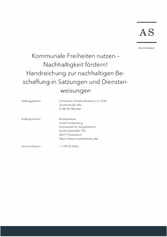 Handreichung: Kommunale Freiheiten nutzen - Nachhaltigkeit fördern!
