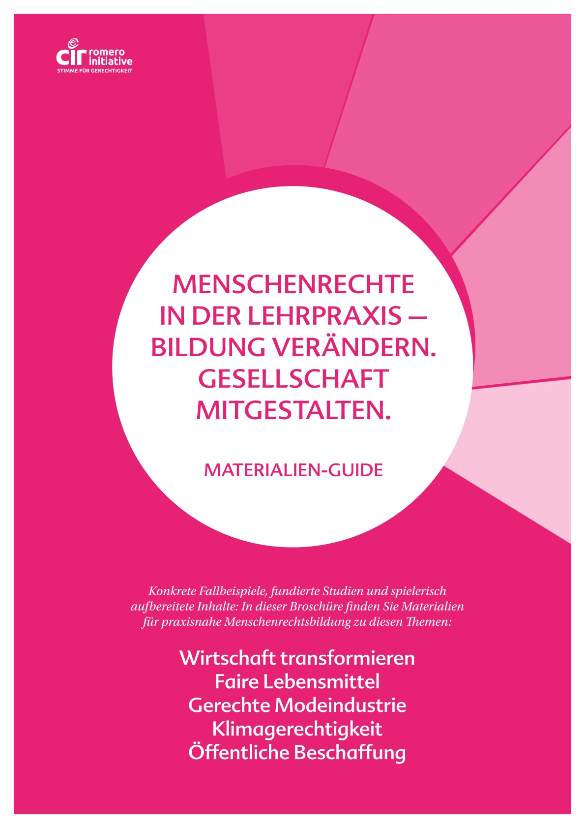 Broschüre: Menschenrechte in der Lehrpraxis – Bildung verändern. Gesellschaft mitgestalten.