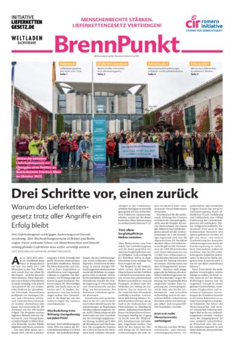 Brennpunkt: Menschrechte stärken. Lieferkettengesetz verteidigen!