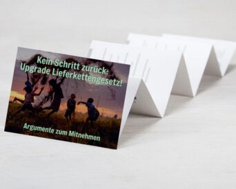 Leporello-Flyer – Upgrade Lieferkettengesetz