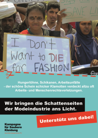 Postkarte: Kampagne für Saubere Kleidung